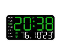 Digital Wall Clock - Multifunctional Clock With Date | Led Large Temperature Display Watch Decor | Ideal For Bedroom Living Room Office Dorm RV Garage Patio Pool Gym School Senior Home Kids Classrooms
