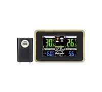 Digital Weather Station Clock Weather Forecast Indoor Outdoor Thermometer Hygrometer Wireless Touch Screen Clock B