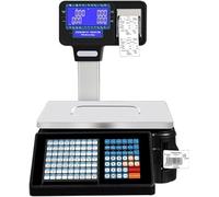 Digitale Preisberechnungswaage, Thermodrucker für 2 Etikettenrollen, bedruckbare Waagenstange mit Display und vertikaler Stange, doppelseitiges LCD-Display für die Gewichtsmessung von Lebensmitteln,