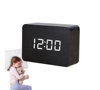 Digitaler Holzwecker - Nachttisch Digitaluhr mit großem Display | Holz Wecker Uhr | 3 Alarmeinstellungen mit Wochentags Wochenendmodus, elektrische Tischuhr aus für Schlafzimmer Büro