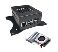 Digitalkey Carcasa Grande para Raspberry Pi 5 con Soportes VESA y Enfriador Activo, Soporte para SSD PCIe M.2 NVMe, Material de Hierro