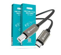 DigitalLife FlexMIDI Vortex pack de 2 Cable de Interfaz MIDI USB-C a B de 2M | Trenzado de Nylon | para Controladores MIDI e Interfaces de Audio USB | Compatible con Windows, macOS, Linux