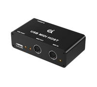DigitalLife Serie BridgeCore | Interfaz MIDI USB Host Autónomo 1-In / 1-Out, DIN de 5 Pines, LED, Carcasa Metálica - Para Principiantes, Músicos de Estudio y Artistas en Vivo【Negro, 1 ud./paquete】