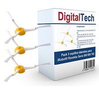 DigitalTech - Pack de Tres cepillos Laterales de recambio compatibles para iRobot Roomba Serie 500 600 700. Recambios totalmente compatibles.