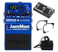 Digitech JamMan Solo HD Stereo Looper Pedal - Paquete con 2 cables de conexión y interruptor de pie FS3x de 3 botones