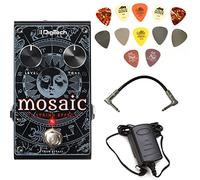 Digitech MOSAIC - Paquete de efectos de pedal de guitarra de 12 cuerdas con fuente de alimentación de 9 V, cable de conexión y paquete de púas Dunlop PVP101
