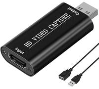 DIGITNOW! Tarjeta de Captura de vídeo HDMI a USB 2.0， práctica y compacta Tarjeta de Captura de Juego para retransmisiones en Directo, Salas de conferencias, grabación de vídeo