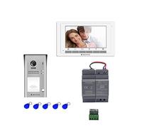 Digitone DIGI7B - Kit de videoportero con Monitor a Color de 7 Pulgadas, cámara de ángulo de 170 ° y Lector de chapas Integrado