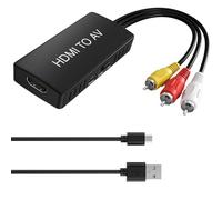 DigitPro Convertidor HDMI a RCA, Adaptador HDMI a AV para TV Antigua, convertidor de Video Compuesto RCA soporta PAL/NTSC para TV Stick, Roku, Android Box, DVD