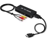 DigitPro Convertidor RCA a HDMI, Adaptador Convertidor AV a HDMI, Convertidor Compuesto Wii/PS2/VHS/VCR/DVD/X box/n64 aHDMI convertidor para Nuevo televisor, Compatible con PAL/NTSC