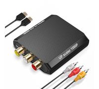 DigitPro Convertidor RCA a HDMI, convertidor AV a HDMI de 1080P, mini compuesto CVBS, conector adaptador de audio analógico compatible con PAL/NTSC para reproductores de DVD VCR/VHS/Xbox/PS3/STB/N64