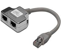 Digitus 0.19m, RJ45/2xRJ45 Gris - Adaptador para cable (RJ45/2xRJ45, RJ45, 2xRJ45, Male connector / Female connector, 0,19 m, Gris)