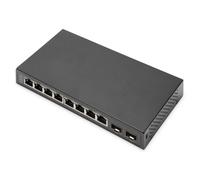 DIGITUS 10-Port Gigabit Network Switch - Unamanaged - 8x RJ45 ports - 2x SFP upl