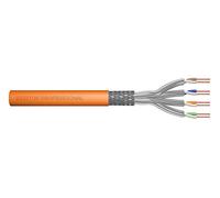 CAT 7 S-FTP installation cable, 1200 MHz Dca (EN 50575), AWG 23/1, 100 m ring, SX, orange