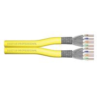DIGITUS 100 m Cable de red Cat 7A, S-FTP (PiMF) Duplex, BauPVO Dca, LSZH Libre de halógenos, 1500 MHz Cobre AWG 22/1, Compatible PoE+, Cable LAN Cable de instalación Cable Ethernet, Amarillo