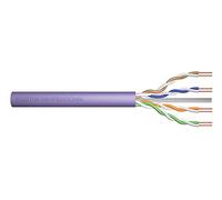 DIGITUS 100 m de Cable de red Cat 6, U-UTP Simplex, BauPVO Eca, LSZH Libre de Halógenos, 250 MHz de cobre AWG 23/1, Compatible con PoE+, Cable LAN Cable de instalación Cable Ethernet, Morado