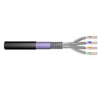 DIGITUS 100 m de Cable de red para exteriores Cat 7, S-FTP (PiMF) Simplex, BauPVO Eca, LSZH Libre de Halógenos, 1200 MHz Copper AWG 23/1, Compatible con PoE+, Cable de tierra instalación LAN, Negro