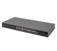 Digitus Conmutador Ethernet Gigabit gestionado 29 puertos (24 RJ45+4 SFP+1 consola) 19'' L2+ Negro