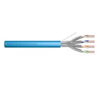 DIGITUS 305 m de Cable de red Cat 6A, U-FTP (PiMF) Simplex, BauPVO Eca, LSZH Libre de Halógenos, 500 MHz Copper AWG 23/1, Compatible con PoE+, Cable LAN Cable Ethernet, Azul