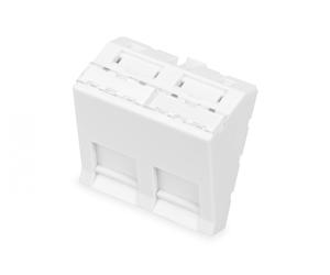 DIGITUS 45x45 mm, 2-port face plate, angled for DN-93802-5-SH, RAL 9003