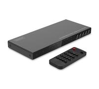 DIGITUS DS-55345 Conmutador Matrix HDMI 4x2-4 entradas 2 Salidas - UHD 4K/30 Hz HDTV: 3840 x 2160p - HDCP 1.4 y HDMI 1.4b - Multivisor, Pantalla Dividida - RS232, Audio (Toslink, 3,5 mm estéreo)
