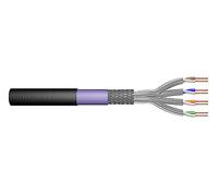 DIGITUS 500 m Cable de red exterior Cat 7, S-FTP (PiMF) Simplex, BauPVO Eca, LSZH Libre de halógenos, 1200 MHz Cobre AWG 23/1, Compatible PoE+, Cable LAN Cable de instalación, Negro