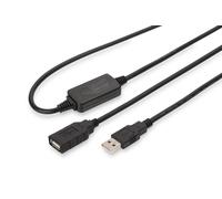 DIGITUS Active USB 2.0 extension cable - Repeater cable - USB A male to USB A fe