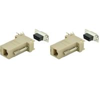 DIGITUS Adaptador D-Sub 9 a RJ45 - Acoplamiento para Montaje Propio - Enchufe a Enchufe - RS-232 - RS-485 - Carcasa de PVC (Paquete de 2)