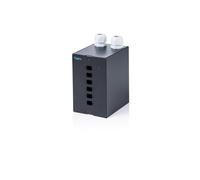 DIGITUS Adaptador de fibra óptica para carril DIN - 6 puertos - SC simplex/LC dúplex - peine de empalme - montaje en carril DIN - prensaestopas M25 - panel de fibra óptica - negro