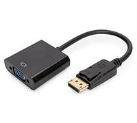 DisplayPort adapter cable, DP - HD15 M/F, 0.15m,w/interlock, DP 1.2 compatible, bl