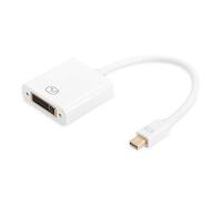 DIGITUS Adaptador de gráficos Mini DisplayPort, mDP a DVI-I (24 + 5), Full HD 60Hz, 1920 x 1080 píxeles, blanco