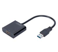 DIGITUS Adaptador de gráficos USB 3.0, USB A a HDMI tipo A, Full HD, 1920x1080 píxeles, plástico, negro