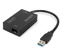 DIGITUS Adaptador de Red de Fibra óptica USB 3.0 SFP - Gigabit - 1000 Mbit/s - sin módulo SFP - Plug & Play - Interfaz de Fibra óptica - Negro