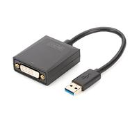 DIGITUS Adaptador gráfico USB 3.0, USB A a DVI, full HD, 1920 x 1080 píxeles, plástico, negro