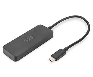 DIGITUS Adaptador gráfico USB-C de 3 Puertos - USB-C a 3X Displayport - 4k60Hz - Multi Stream Transport (MST) - Video Hub - Negro