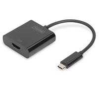 DIGITUS Adaptador gráfico USB tipo C, USB tipo C a HDMI, 4K UHD 30 Hz, plástico, negro