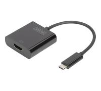 DIGITUS Adaptador gráfico USB tipo C, USB tipo C a HDMI, 4K UHD 30 Hz, plástico, negro