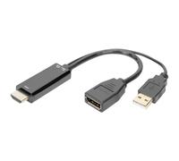 HDMI M to DP F with external Power 4K@30Hz. 0,2 m Black