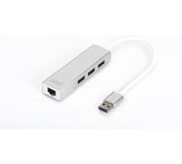 USB 3.0, 3-ports HUB & Gigabit LAN adapter 3xUSB A/F,1xUSB A/M,1xRJ45 LAN, Win/Mac OS