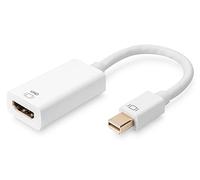 DIGITUS Adaptador Mini DisplayPort Activo - Mini DP a HDMI - HDMI 2.0 - Displayport 1.2 - UltraHD 4k - 0.2m - Blanco