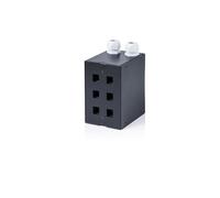 DIGITUS Adaptador para Carril DIN - 6 Puertos - para módulos Keystone y Conectores Blindados de DIGITUS - Montaje en Carril DIN - Prensaestopas M25 - Panel de Conexiones - Negro
