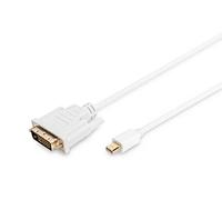 Digitus AK-340305-020-W - Cable adaptador de mini DisplayPort a DVI-D (24+1, 2 m), color blanco