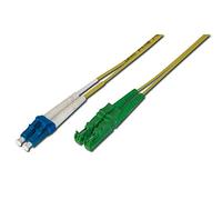 DIGITUS AL-9E2000LC-03I, Cable De Fibra Óptica OS2, 3 m, E2000 (APC) a LC (UPC), Dúplex, 1/10 Gbit/s, Cable LAN De Fibra Óptica Monomodo SM, Tipo De Fibra: 9/125 µ, Amarillo (Yellow)