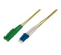 DIGITUS AL-9E2000LC-03I, Cable De Fibra Óptica OS2, 3 m, E2000 (APC) a LC (UPC), Dúplex, 1/10 Gbit/s, Cable LAN De Fibra Óptica Monomodo SM, Tipo De Fibra: 9/125 µ, Amarillo (Yellow)