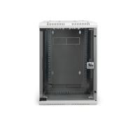 DIGITUS Armario de red 10" / 19" - Montaje en pared - 10 pulgadas (10U horizontal) o 19 pulgadas (5U vertical) - Gris