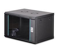DIGITUS Armario de Red - 19 Pulgadas, 7U - Sin Montar - Dynamic-N - Negro | 450 mm de profundidad - 320 mm de profundidad útil - Montaje en pared - Capacidad de carga de 60 kg - Puerta de cristal