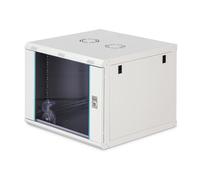 DIGITUS Armario de Red - 19 Pulgadas, 9U - Sin Montar - Dynamic-N - Gris | 600 mm de profundidad - 470 mm de profundidad útil - Montaje en pared - Capacidad de carga de 60 kg - Puerta de cristal