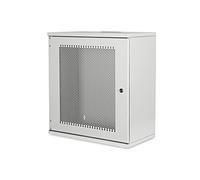 DIGITUS Armario de red, rack de 19 pulgadas 12 U, Sin montar, Montaje en pared, 400 mm de profundidad, Carga 60 kg, Puerta perforada, Gris