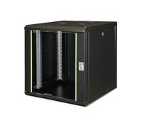 DIGITUS Armario de Red, Rack de 19 Pulgadas, 12U, Montaje en la Pared, Profundidad 600 mm, Capacidad de Carga 100 kg, Serie Unique, Negro