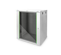 DIGITUS Armario de red - rack de 19 pulgadas - 16U - 450mm de profundidad - 320 mm de profundidad útil - montaje en pared - capacidad de carga 60kg - puerta de cristal - serie Dynamic Basic - gris